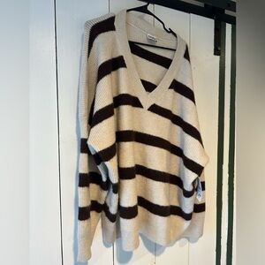 Arula cream and brown striped sweater